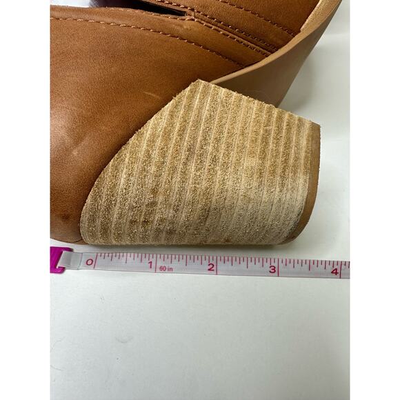 Jeffrey Campbell Womens size 8 Rosalee Tan Leather Bootie Western Stacked Block - Picture 12 of 14
